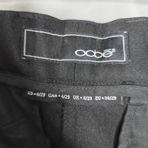 Oobe Black Straight Leg Dress Career Pants Size 4/29 - Picture 3 of 8